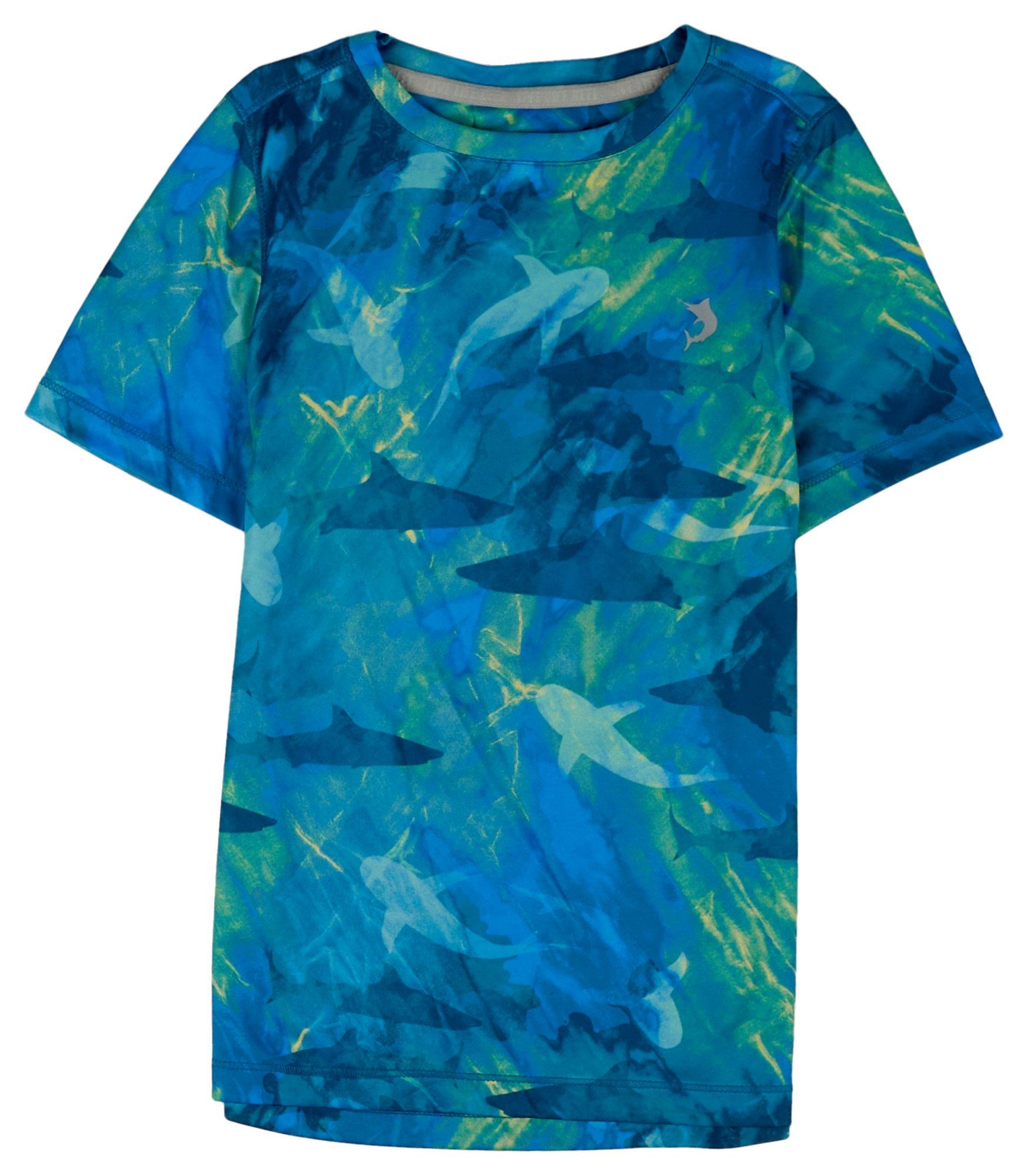 Reel Legends Little Boys Azure Allover Shark T-Shirt