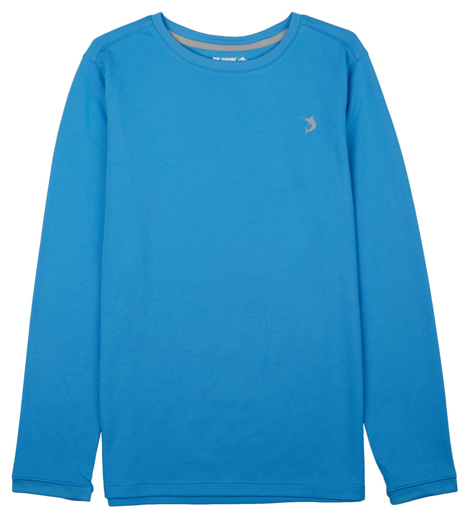 Reel Legends Big Boys Reel-Tec Solid Long Sleeve T-Shirt