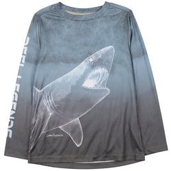 Reel Legends Little Boys Shark Graphic Long Sleeve Tee