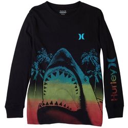 Hurley Big Boys Sharkbait Logo Long Sleeve T-Shirt