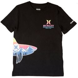 Hurley Big Boys Shark Natural Explorer Short Sleeve Shirt