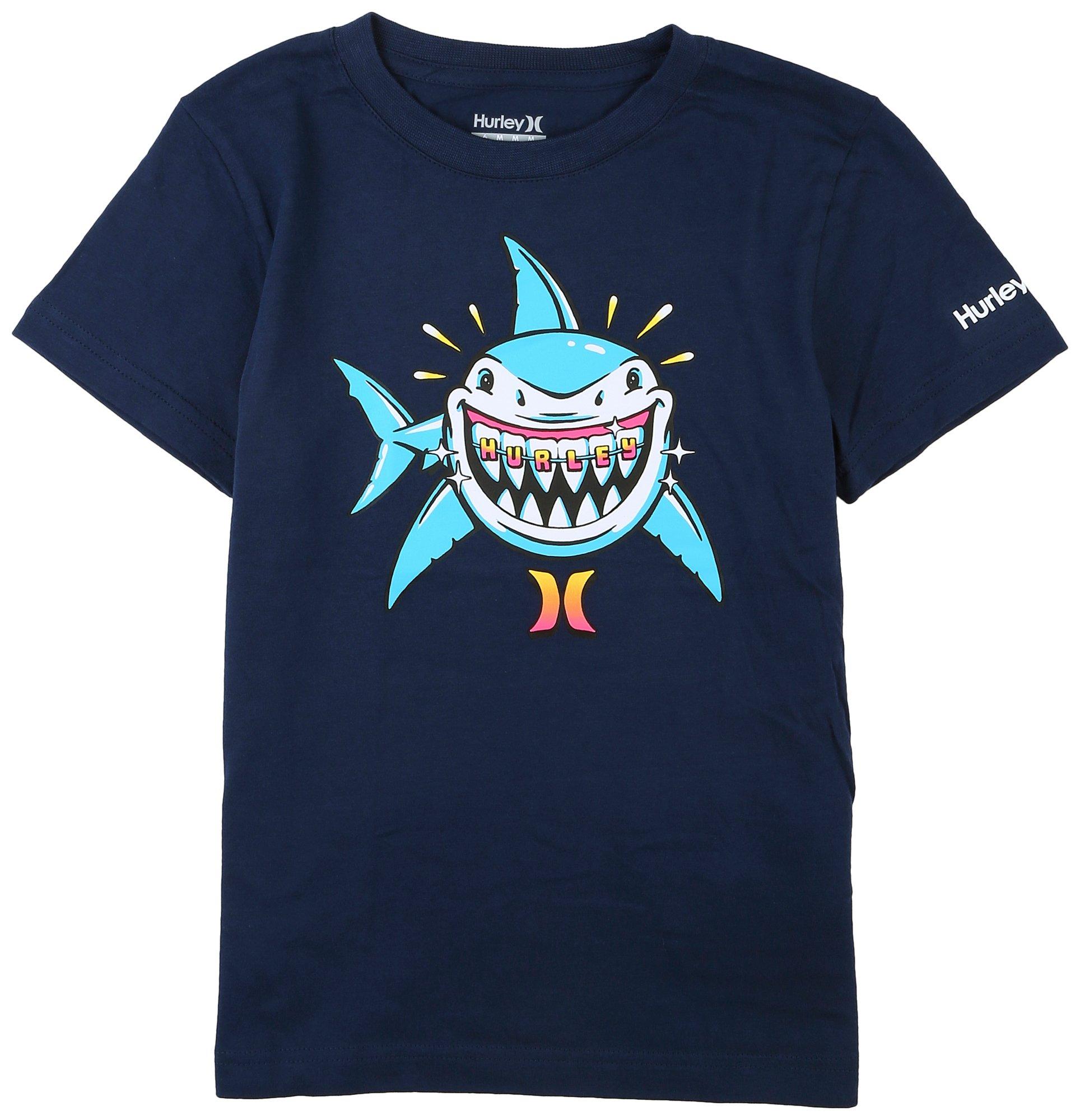 Hurley Little Boys Braces Shark Short Sleeve T-Shirt