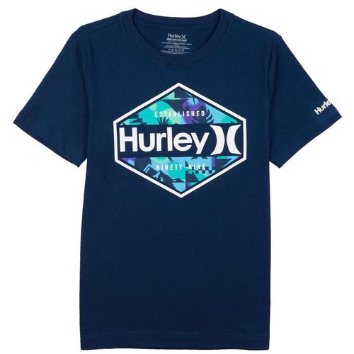 Hurley Big Boys Hexagon Hurley Logo Short Sleeve