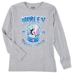 Hurley Big Boys Shark Snow Globe Long Sleeve T-Shirt