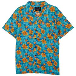 Hurley Big Boys Tropical Print  Button Down Shirt Top