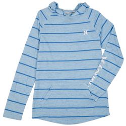 Hurley Big Boys Y/D Stripe Lightweight Hooded T-Shirt