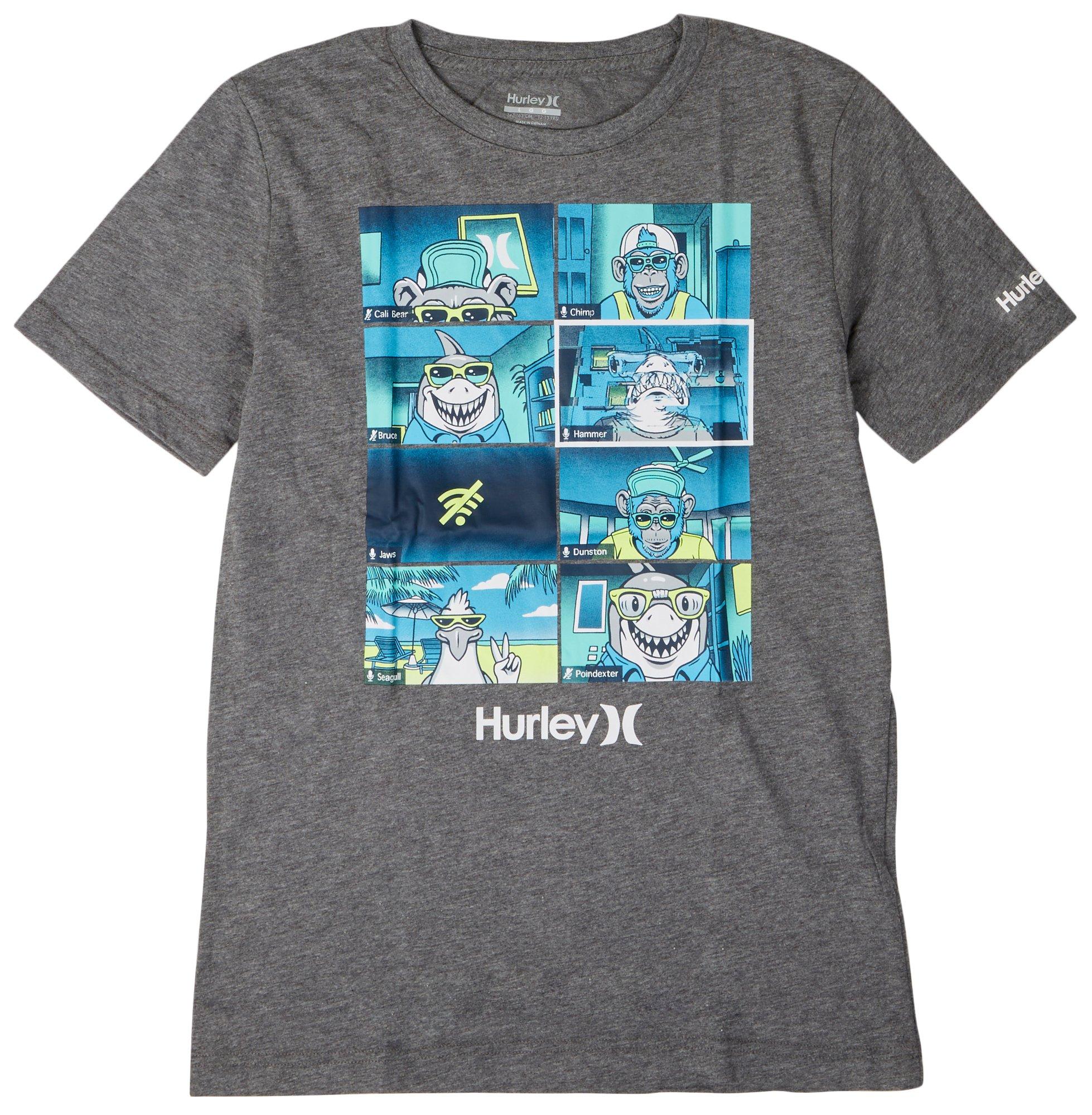 Hurley Big Boys Classic Hurley Logo Short Sleeve T-Shirt