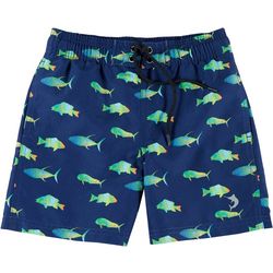 FullBo Whale Shark Fish Seahorse Shell Beach Wave Anchor Little Boys Short Swim Trunks Quick Dry Beach Shorts