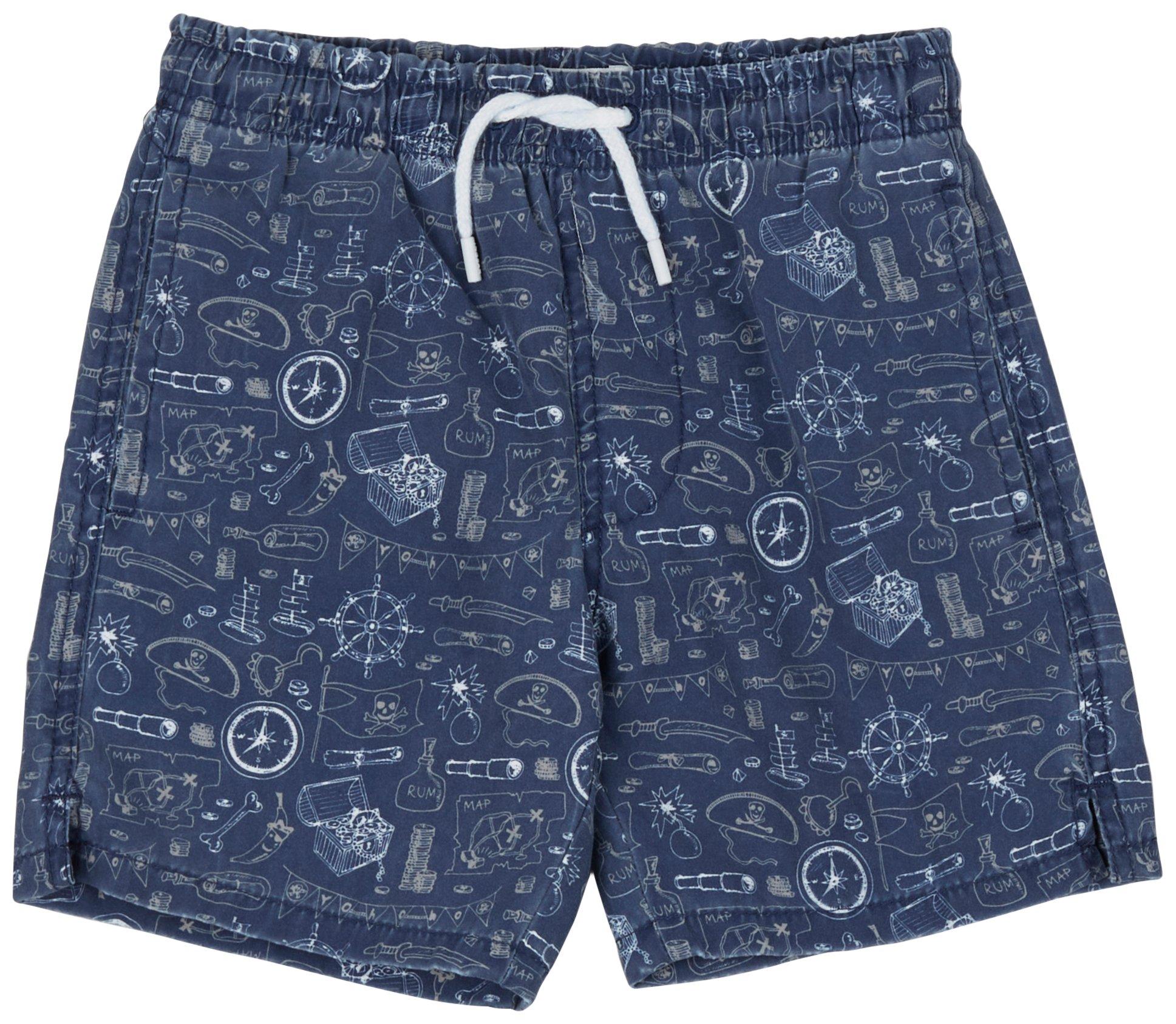 In Gear Little Boys & Big Boys Nautical Print Swim Shorts