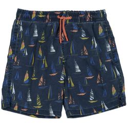 In Gear Little Boys & Big Boys Sailboat Print Swim Shorts
