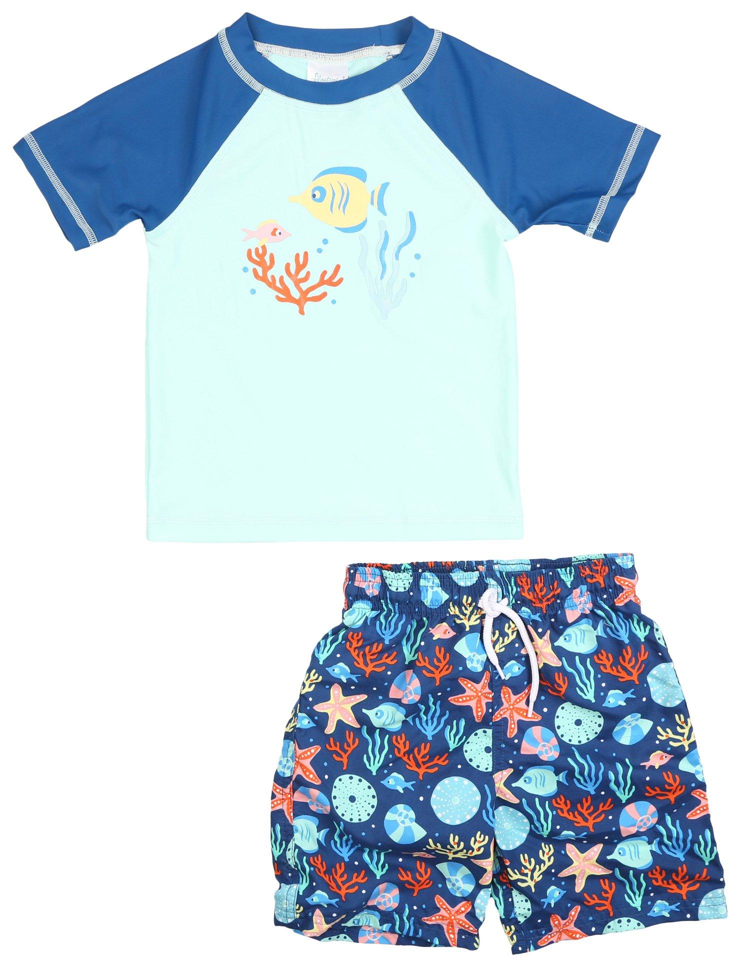 Floatimini Little Boys 2-pc.l Fish Swimsuit Set