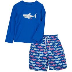 Floatimini Little Boys 2-pc. Happy Shark Swimsuit Set