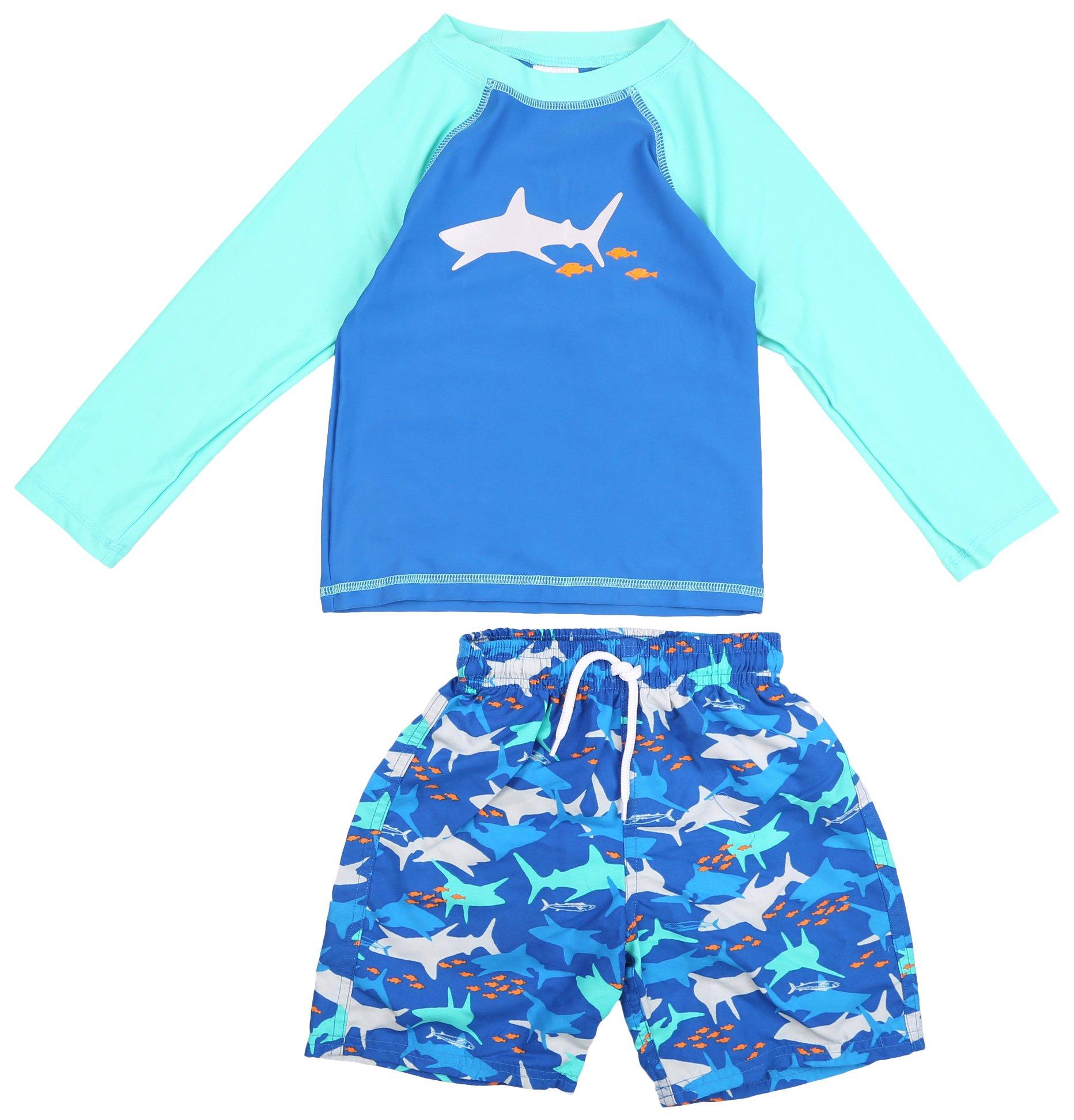 Little Boys 2-pc. Sharks Swimsuit Set