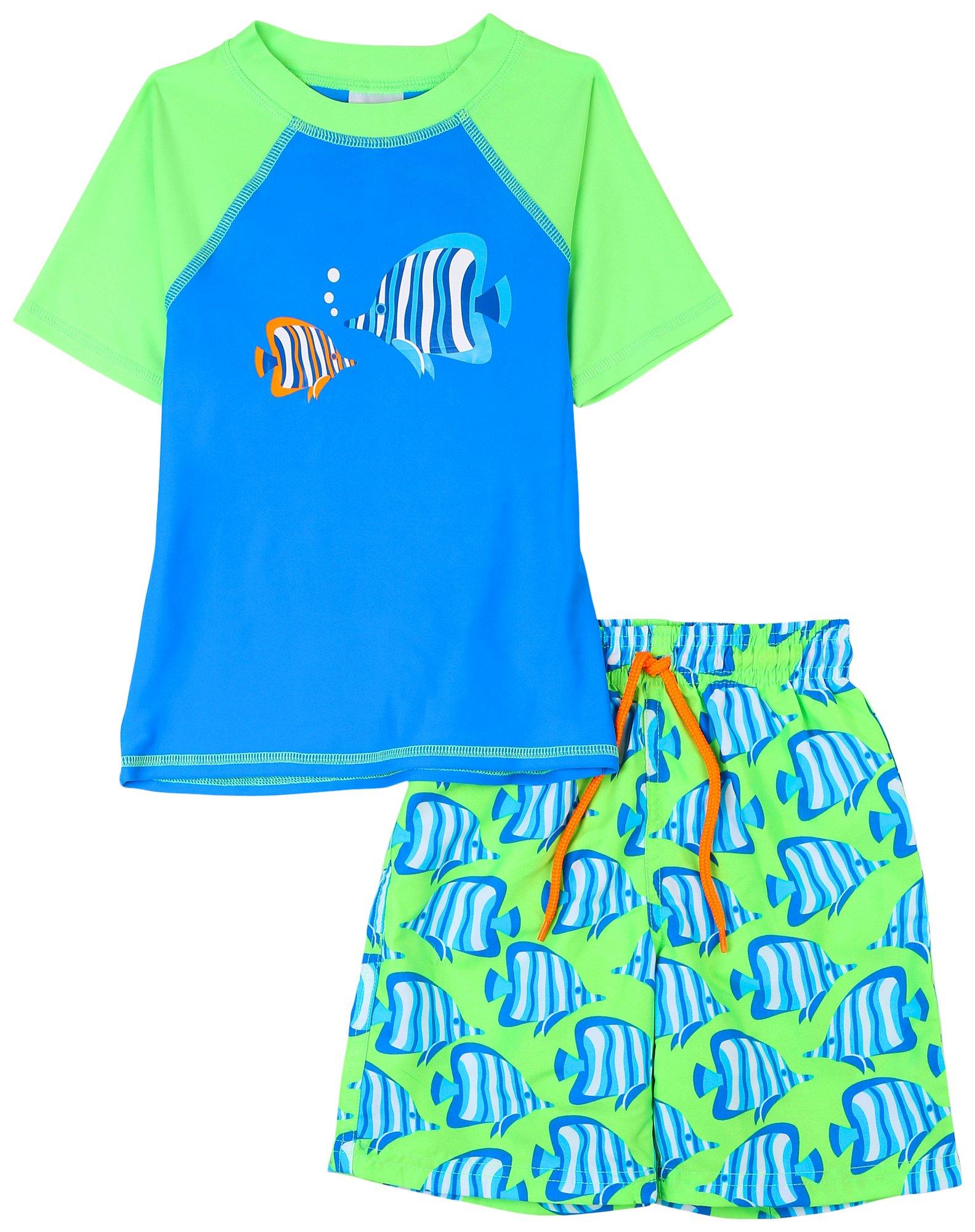 Little Boys 2-pc. Tropical Fish Swimsuit Set
