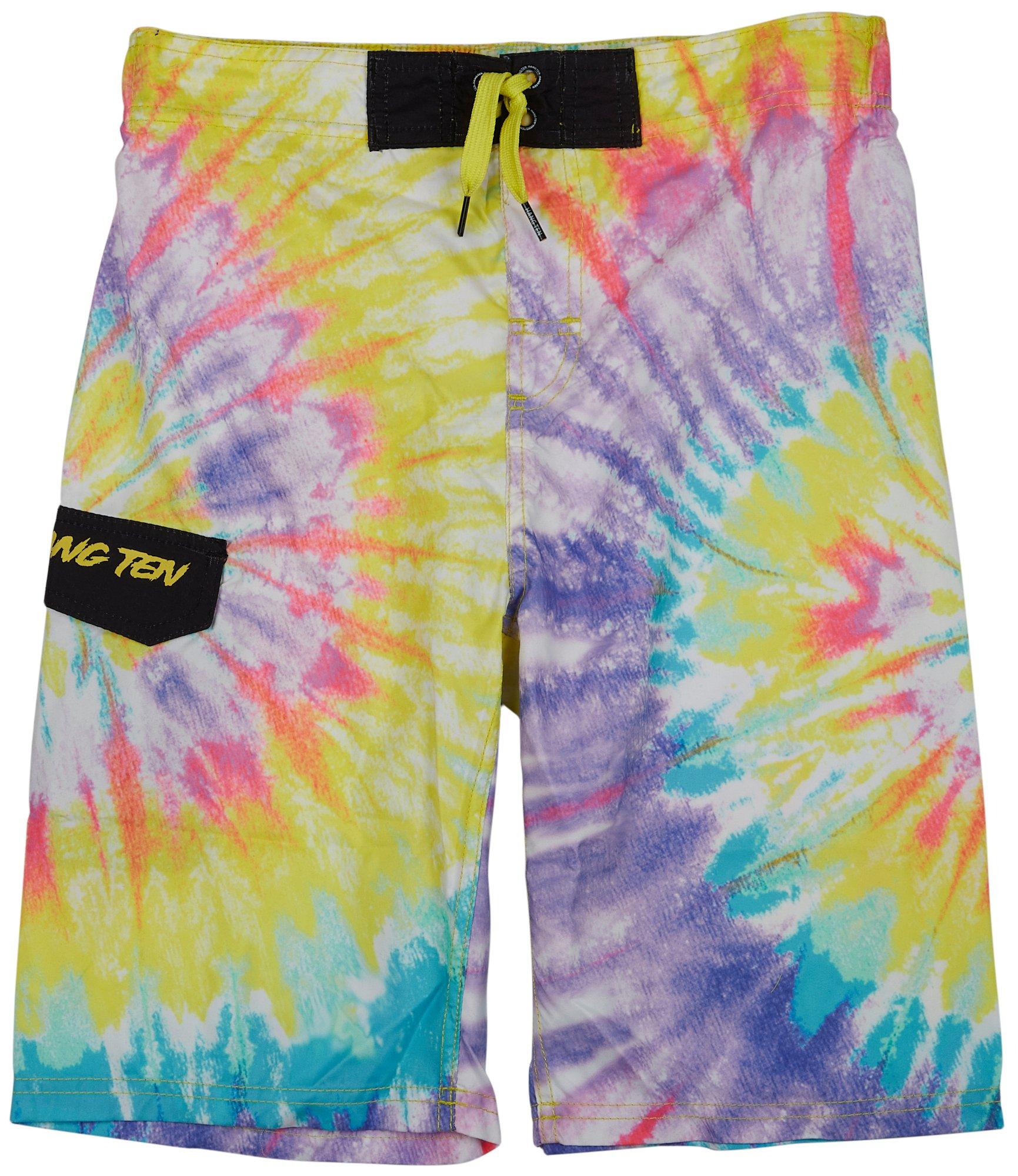 Big Boys Printed E-Board Tie Dye Boardshorts