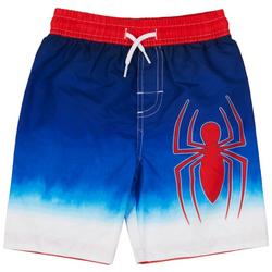Little Boys Spider Print Swim Shorts