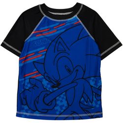 Sonic Little Boys Sonic Swim Short Sleeve Top