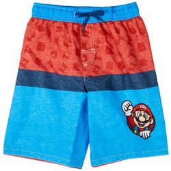 Super Mario Brothers Little Boys Mario Swim Trunks