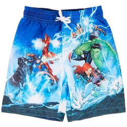 Avengers Little Boys Marvel Print Swim Shorts