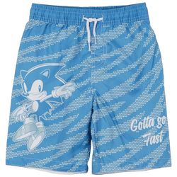 Sonic Little Boys Sonic Zig Zag  Swim Trunks