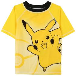 Little boys Pikachu Rashguard Swim Shirt