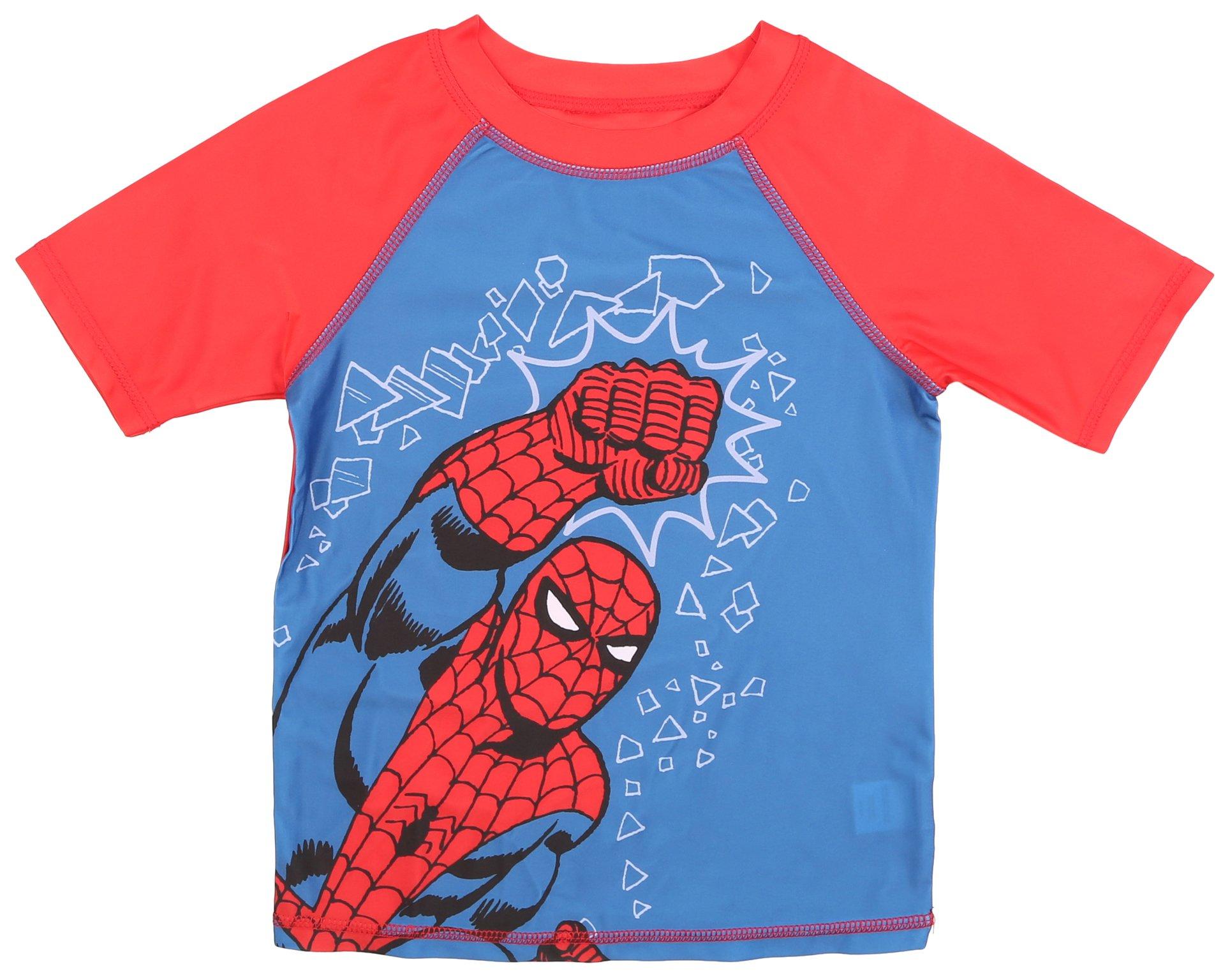 Little boys Spiderman Rashguard Swim Shirt