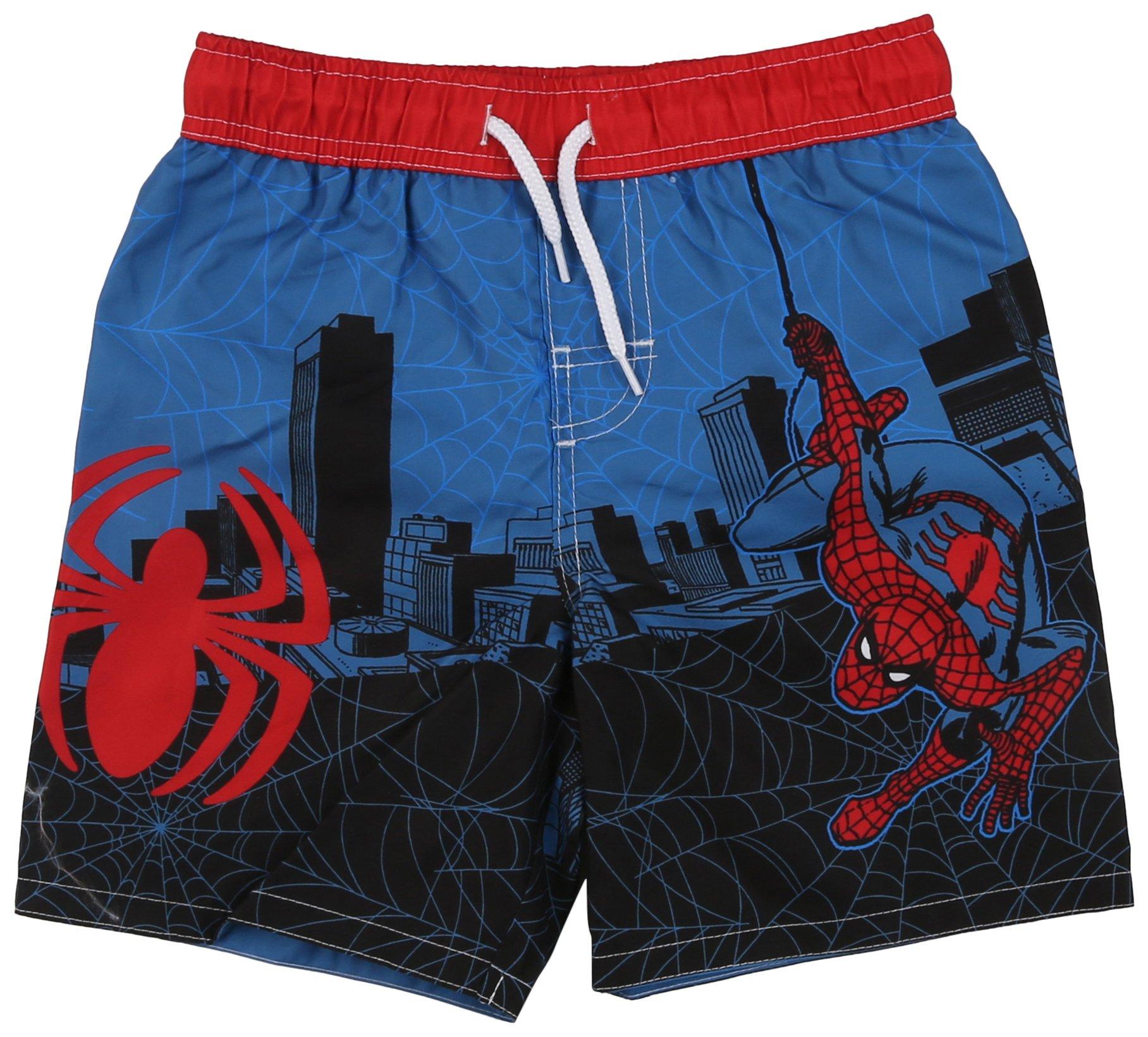 Little Boys Spiderman Swimsuit Shorts