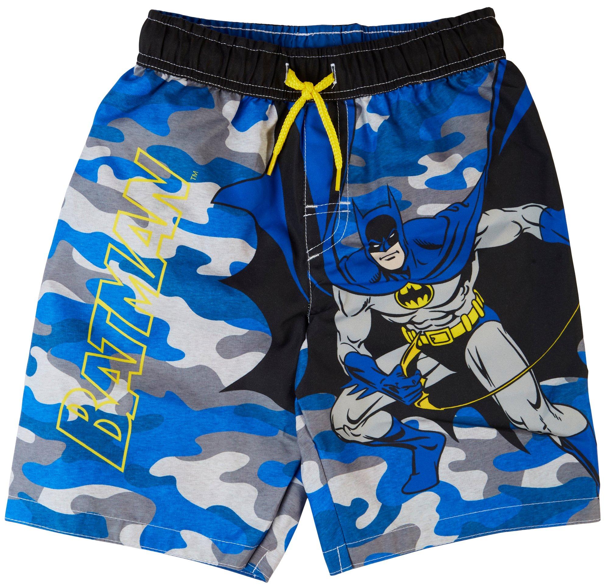 NEW Toddler Boys Licensed Batman Logo Print Board Swim Trunks Shorts Size 5T 