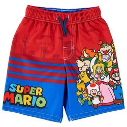 Super Mario Brothers Little Boys Mario & Friends Swim Trunks