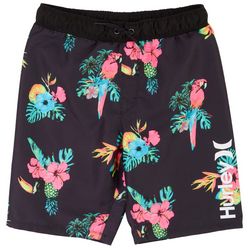 Hurley Little Boys Parrot Floral Volley Swim Trunks