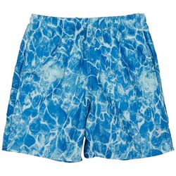Reel Legends Big Boys Carackle Water Print Swim Shorts
