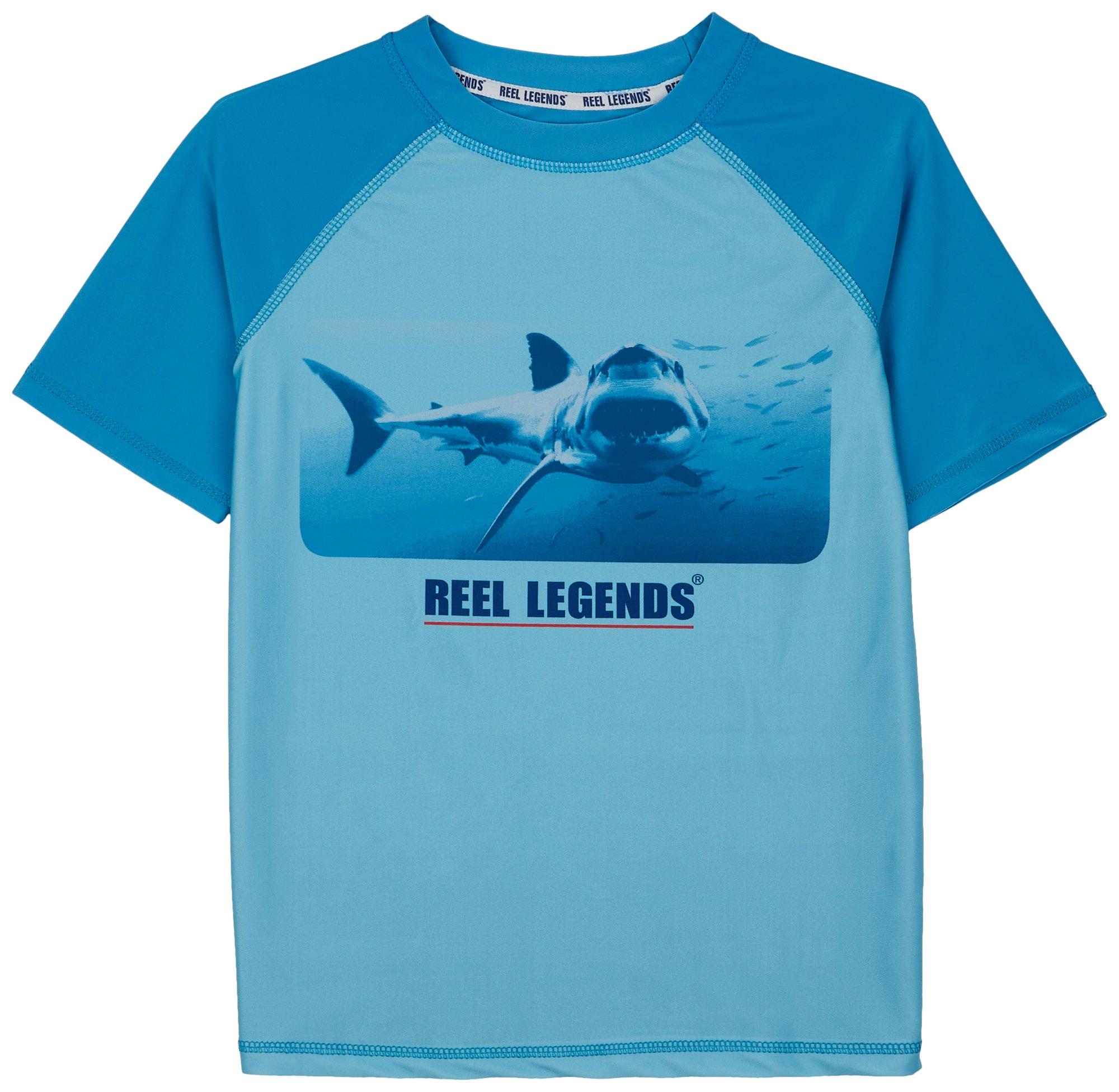 Reel Legends Big Boys Shark Photo Real Rashguard
