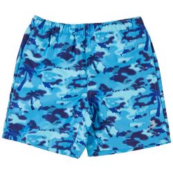 Reel Legends Little Boys Camo Sharks  Print Swim Shorts