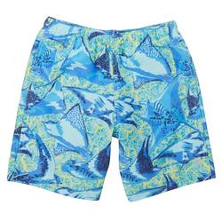 Big Boys Rays Print Swim Shorts