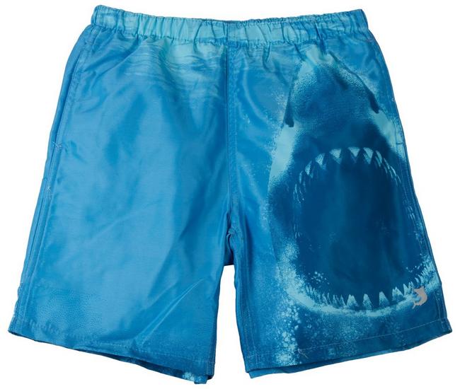 Reel Legends Big Boys Shark Mouth Swim Shorts - Blue - Large