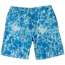 Reel Legends Big Boys Carackle Water Print Swim Shorts