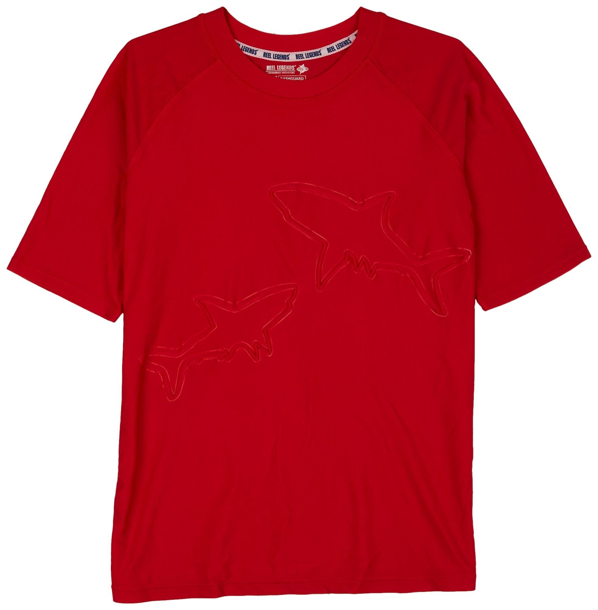 Big Boys Sharks Embossed Short Sleeve T-Shirt