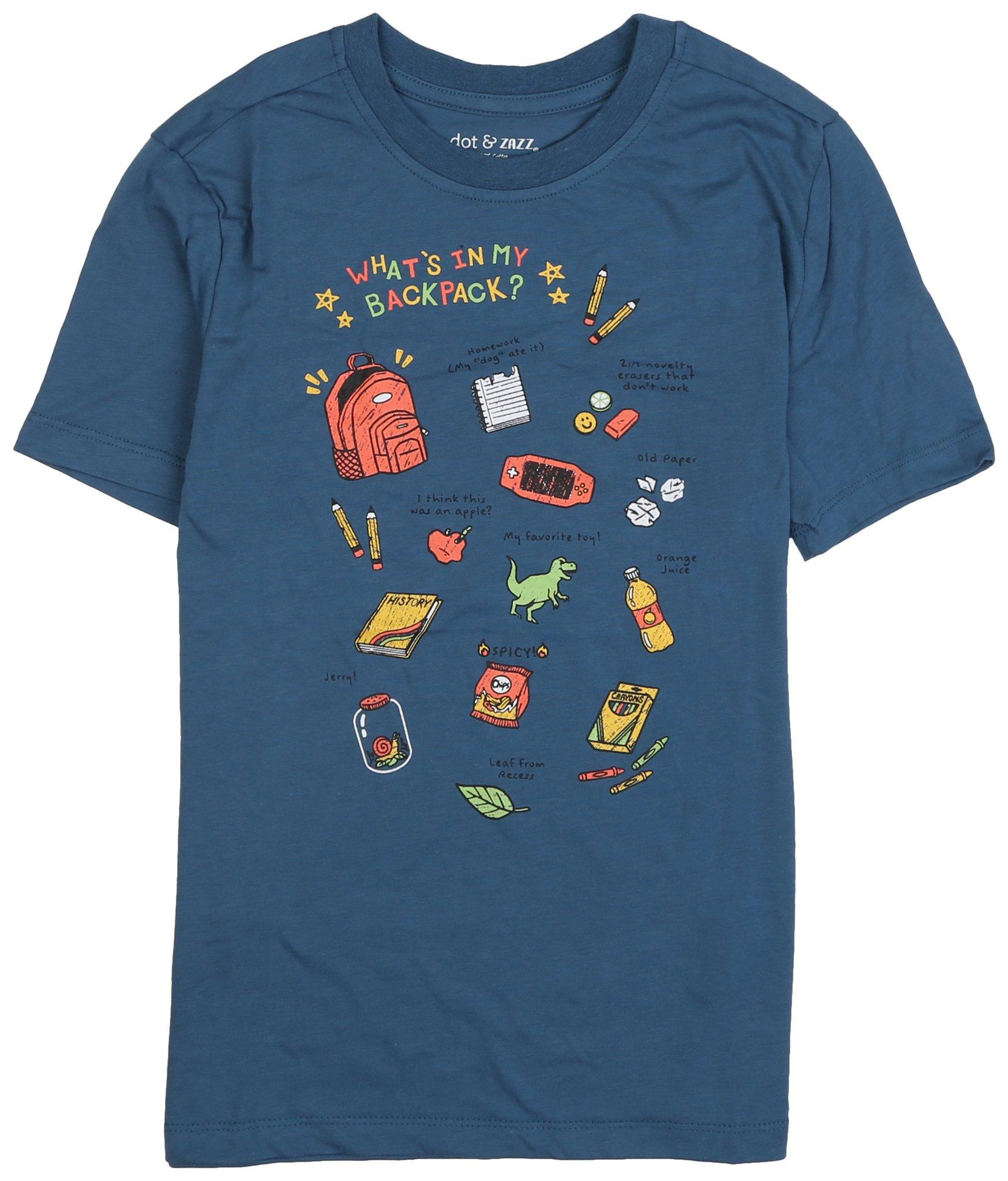 Big Boys What's In My Backpack? Short Sleeve T-Shirt