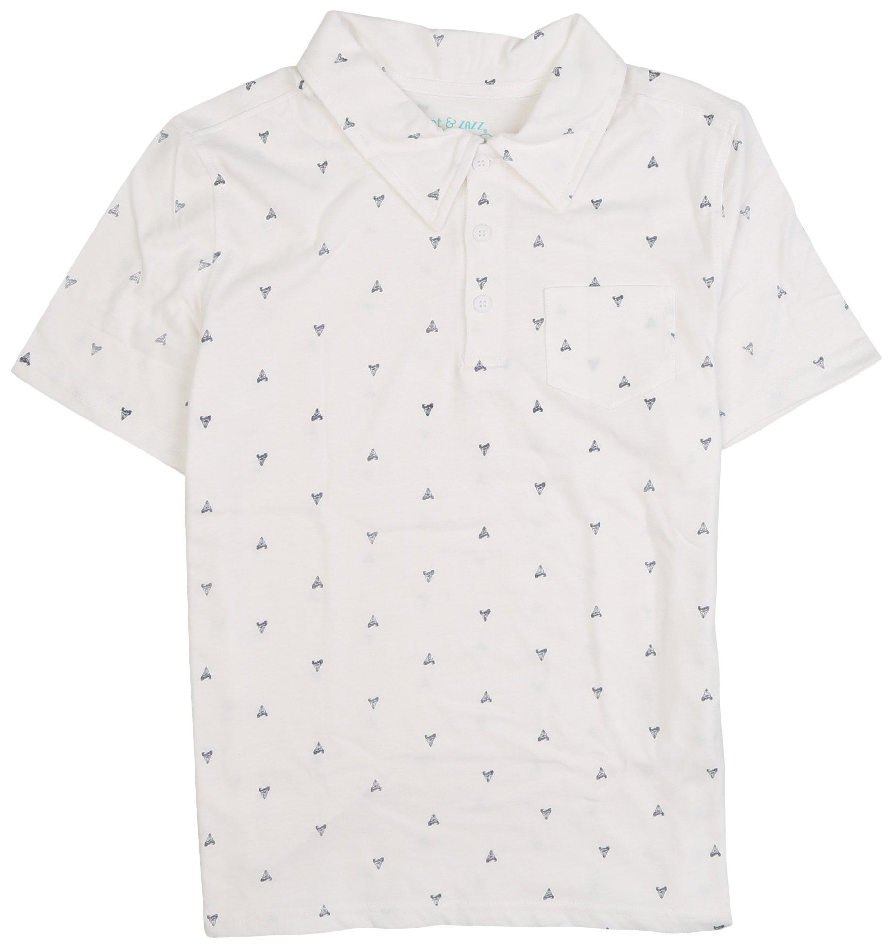 Big Boys Shark Teeth Polo Shirt