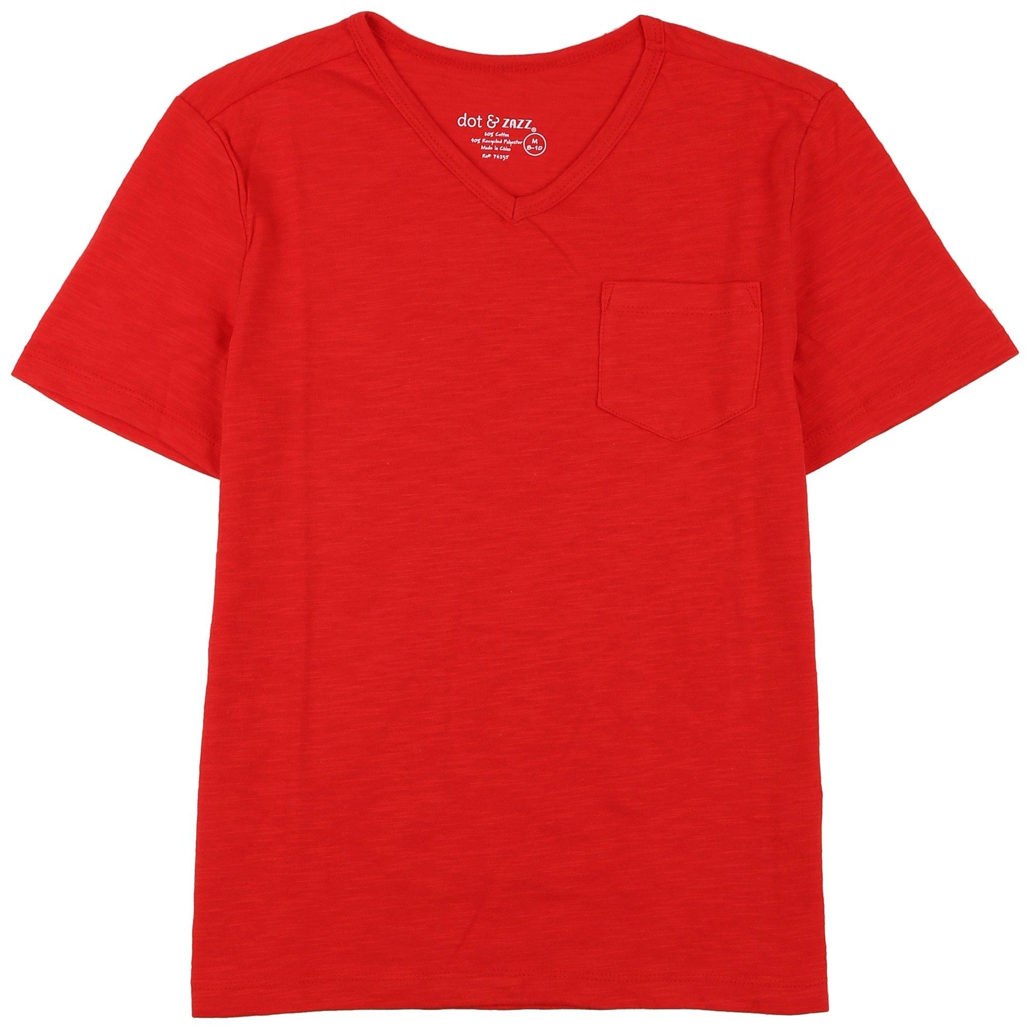 DOT & ZAZZ Little Boys Solid Pocket V-Neck T-Shirt