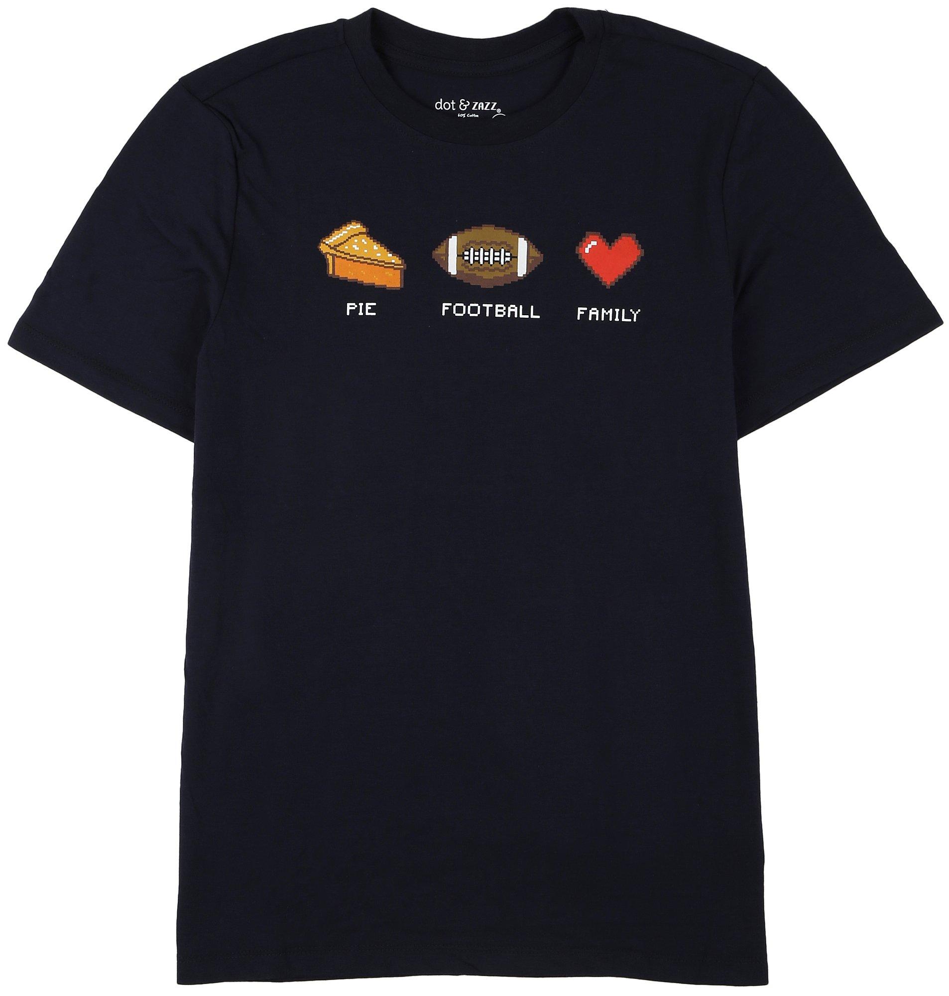Big Boys Pie Football Family Short Sleeve T-Shirt