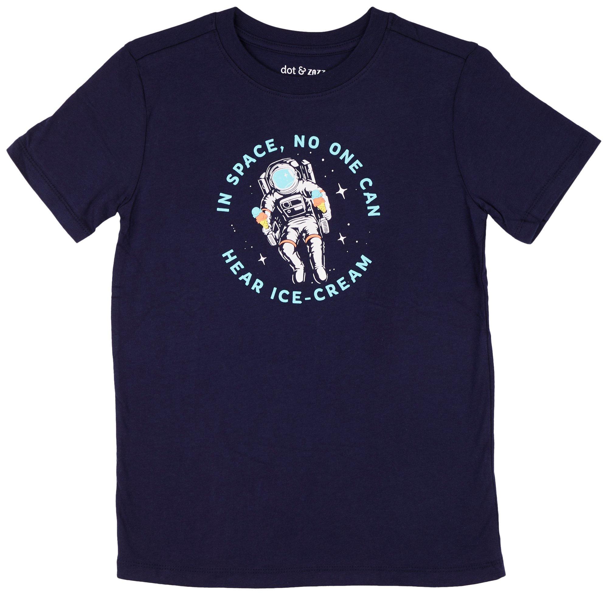 DOT & ZAZZ Little Boys Astronaut Short Sleeve T-Shirt