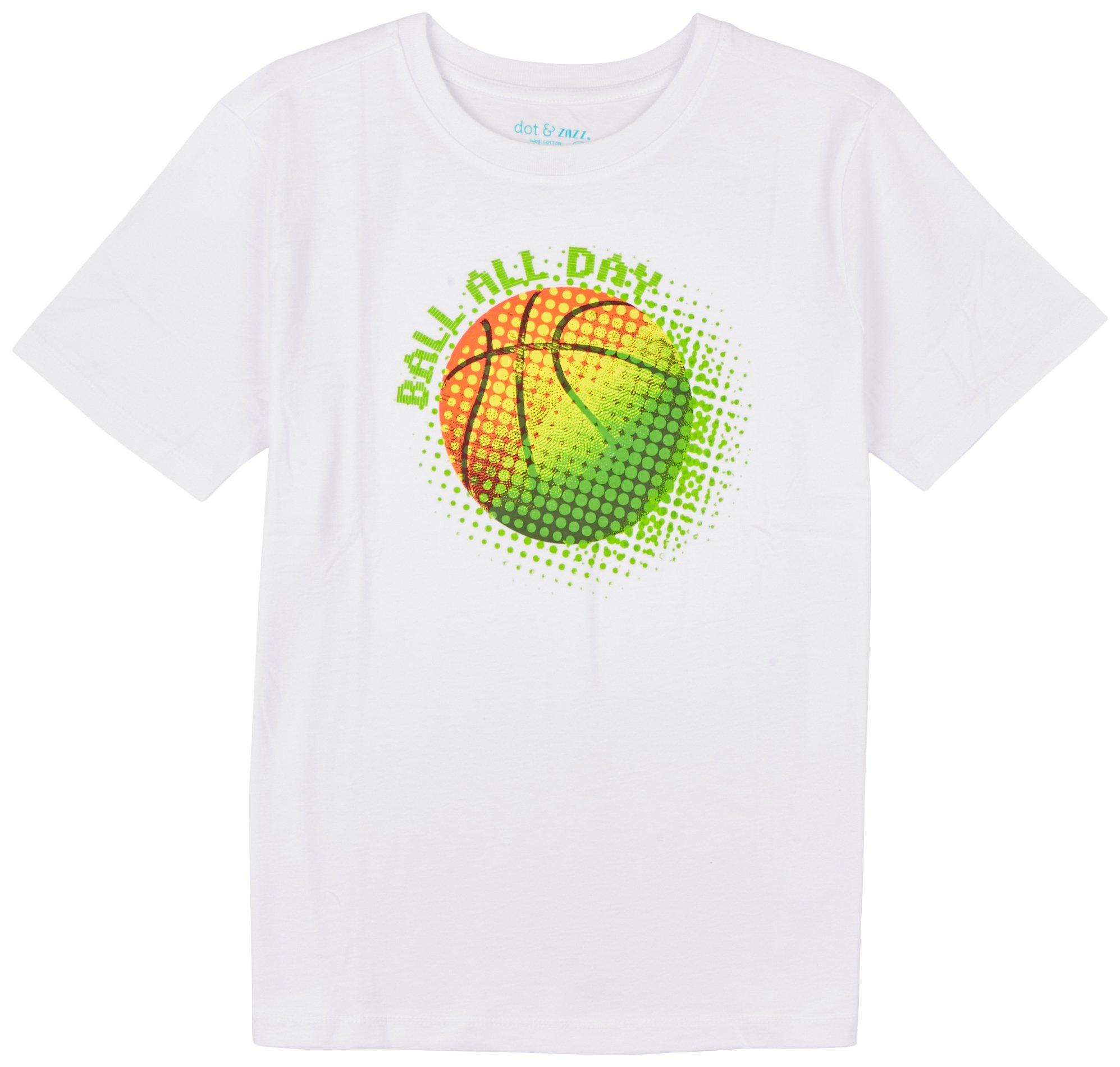 Big Boys Basketball Ball Short Sleeve T-Shirt