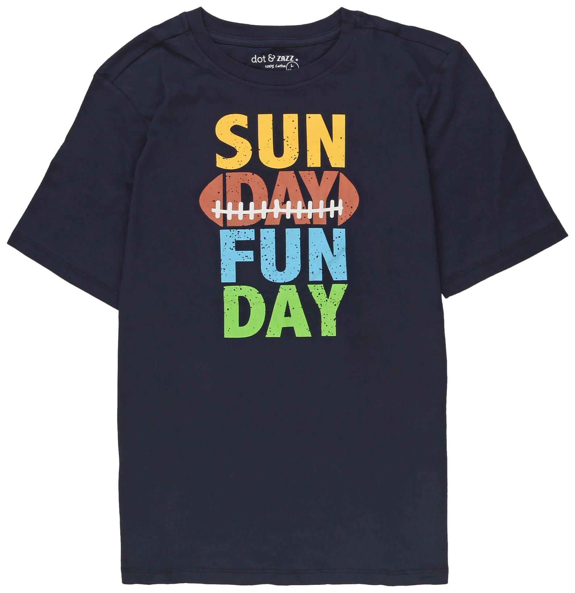 DOT & ZAZZ Big Boys Sunday Funday Short Sleeve T-Shirt