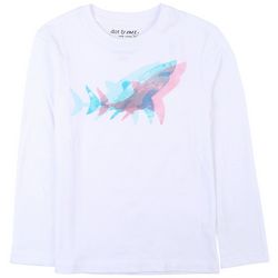 Little Boys Shark Print Long Sleeve Shirt