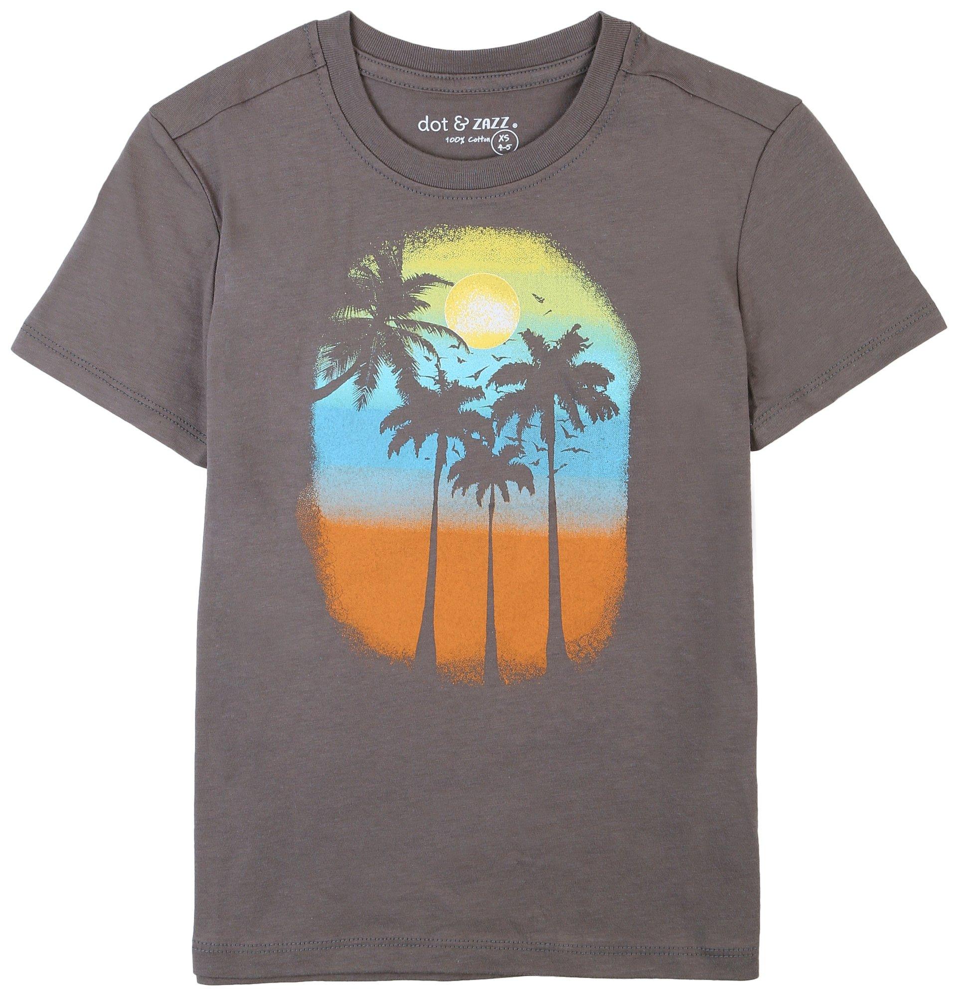 Dot & Zazz Big Boys Tropical Sunset Short Sleeve T-Shirt