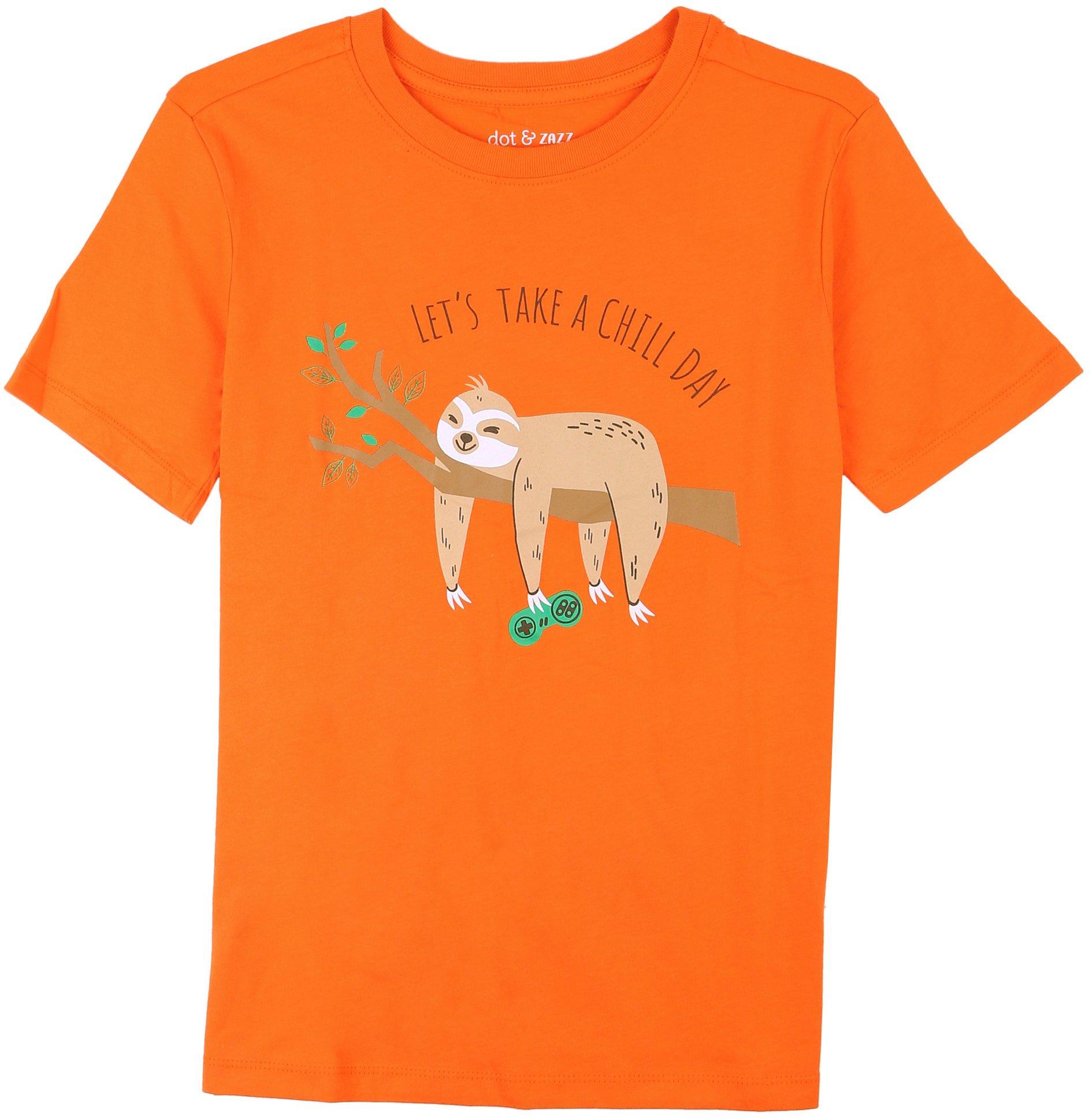 DOT & ZAZZ Boys Chill Sloth Short Sleeve T-Shirt