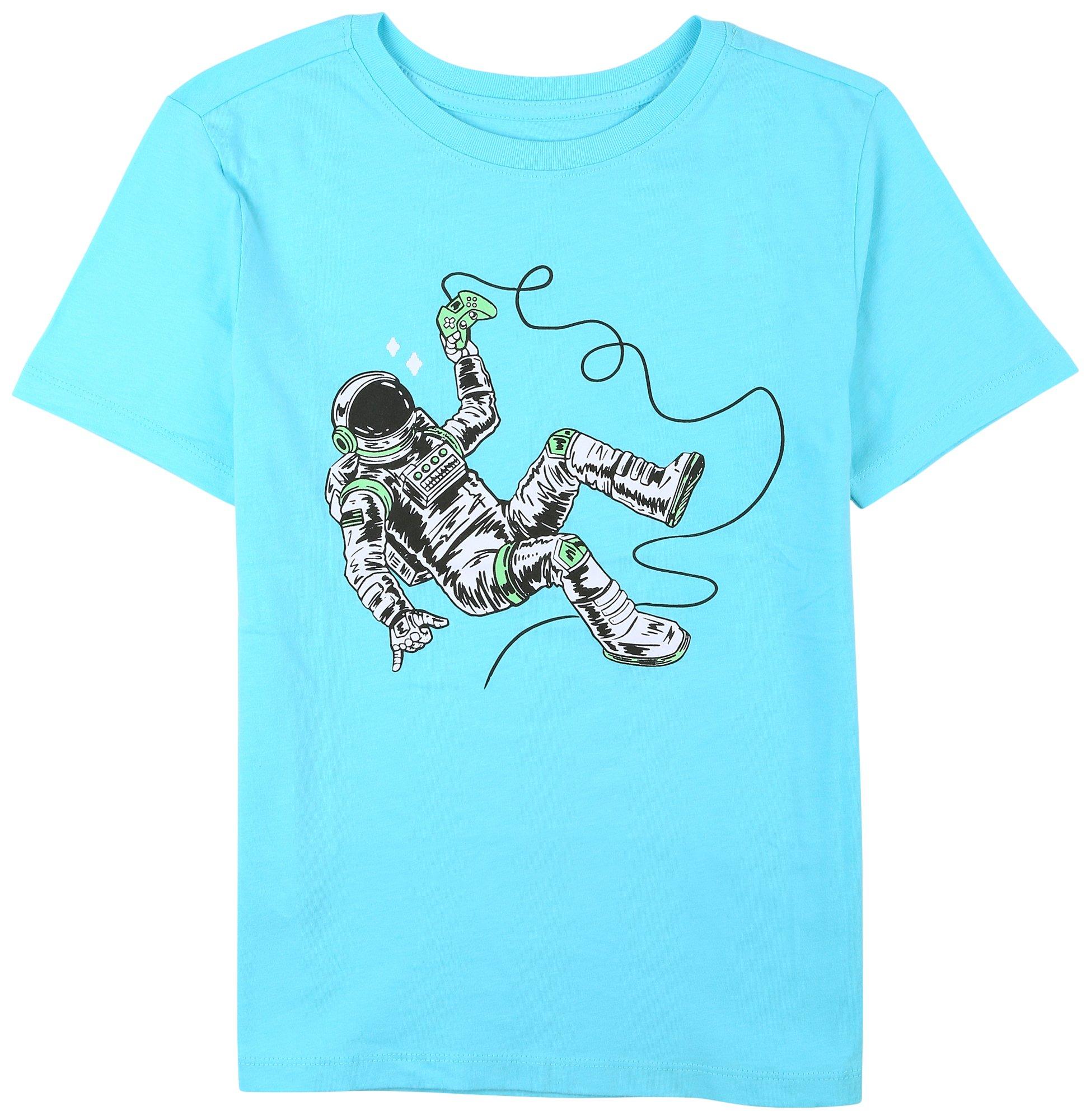DOT & ZAZZ Big Boys Astronaut Short Sleeve T-Shirt