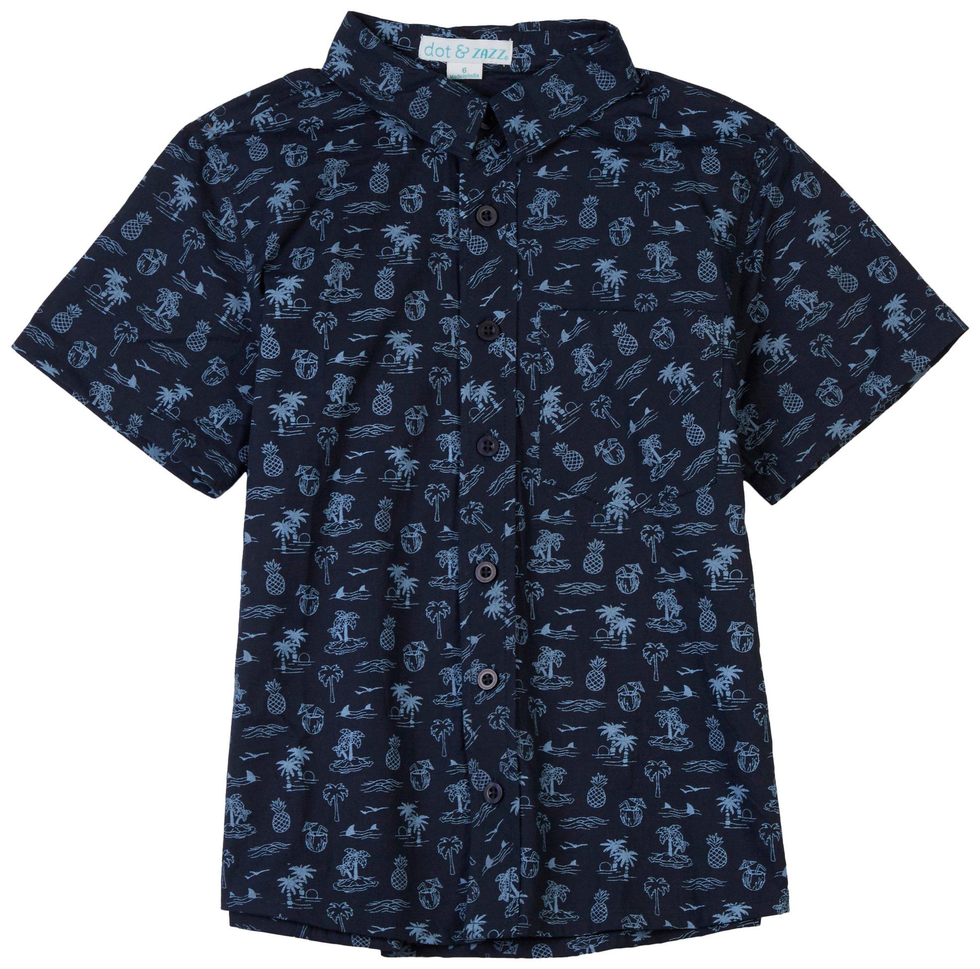 DOT & ZAZZ Little Boys Tropical Print  Shirt