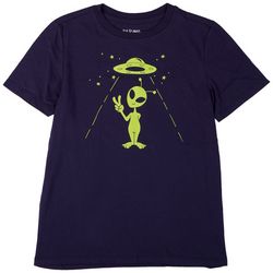 Dot & Zazz Big Boys Glow Dark Alien Short Sleeve T-Shirt